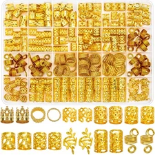 Hair Jewelry Gold 220pcs Braids Loc Rings Cuffs Clips Women Dreadlock Accessory