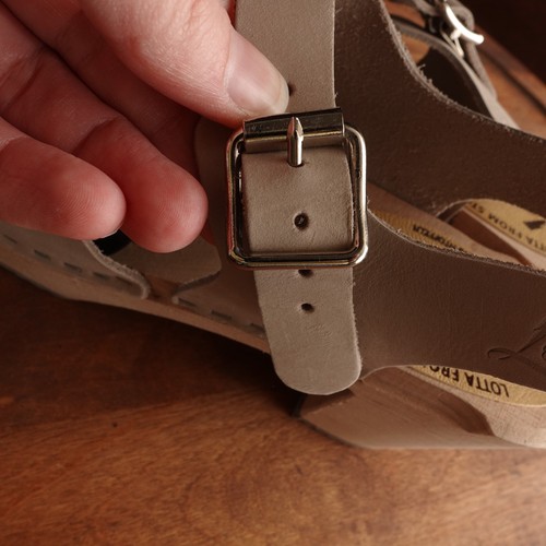 Lotta From Stockholm Heels WMS SZ EU 37 US 6.5-7 Beige Highwood Mary Jane Clog - Picture 11 of 18