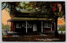 Birthplace Thomas Edison, Face Inset, Akron, Ohio postcard