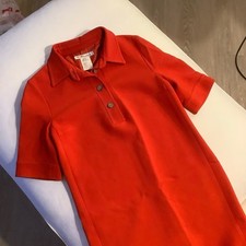 KORS Michael Kors Orange Polo Dress Size 4 Short Sleeve Wool Spandex