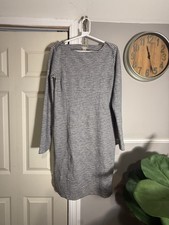 Duloth Long Sleeve Dress Size Medium Striped Gray
