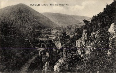 Postcard Ilfeld am Harz Thuringia, view into the Ilfeld Valley, mountains, forest, - 5004970