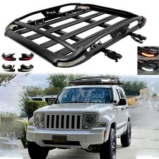 For Jeep Liberty 2002-2012 Roof Rack Luggage Basket Carrier Crossbars W Light