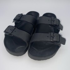 Cat Jack Size 13 Youth Sandals Black Slip-On Double Buckle EUC