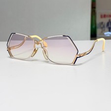 CAZAL Vintage Sunglasses Frame 14cm Width 4.5cm Height Gold White Blue