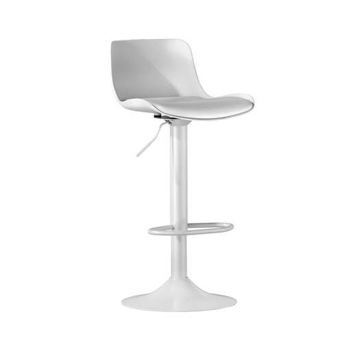 Artiss Bar Stools Kitchen Swivel Gas Lift Stool Leather Dining Chairs White x2 - Picture 2 of 4