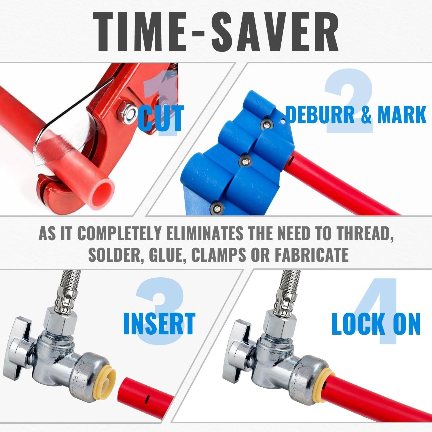 Lead Free Brass Faucet Shutoff - 10-Pack Angle Stop Valve