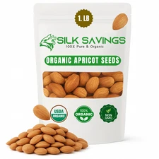 Bitter Apricot Kernels Organic Raw (1 LB) USDA Organic Certified - Turkey