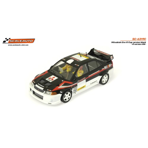 Scaleauto Mitsubishi Evo VI Cup Version noire avec châssis R-Version AW ultra stable