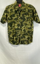A Bathing Ape Bape Men's Green 1st Camo Long Sleeve Button Up Shirt Sz M