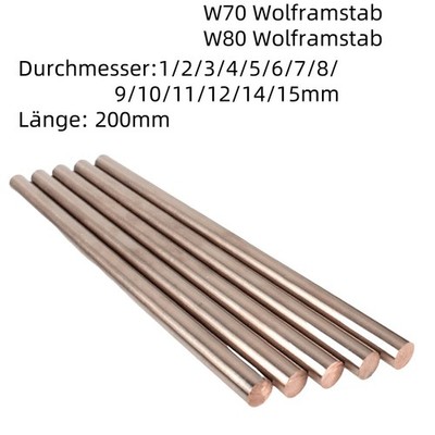 99.95% Wolfram Tungsten Wolframstab Stab Stange Rundstab Ø1/2/3/4/5/6/7/8/9-15mm