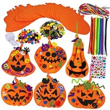 30 Kits Fall Halloween Pumpkin Decorations DIY Pumpkin Craft Kits Foam