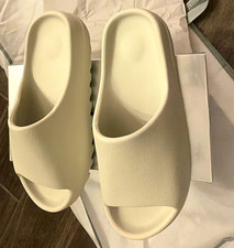 YEEZY YS-01 Slide Sandals Cream Logo Cushioned Foam Slip-On Men's US 11