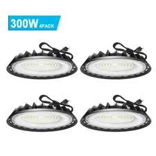 4Pcs 300W UFO LED High Bay Light Industrial Commercial Factory Warehouse Light