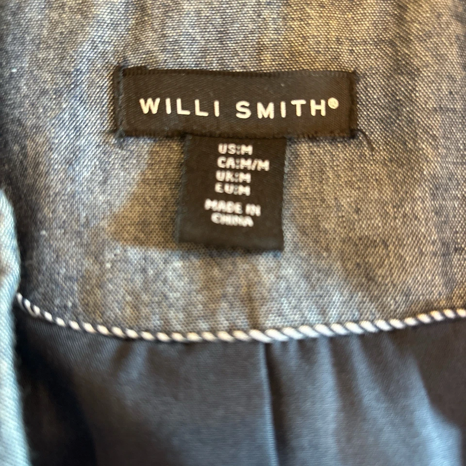 Casual Chambray Blazer With Rolled Cuffs By Willi Smith Size M Foto 2 de 4