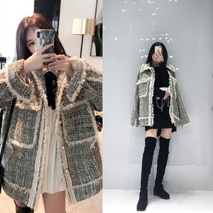 Pearl Womens Jacket Tassel Inspired Coat Button 2019 Tweed Designer wfqBqSI
