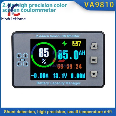 2.4 inch Bluetooth Voltage Current Capacity Meter Battery Coulometer DC 8-100V