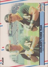 1988 Fleer Mark McGwire / Jose Canseco SSS #624 Oakland Athletics Baseball