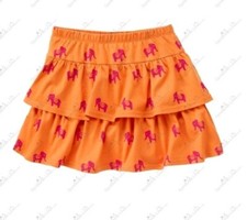 Gymboree Girls sz 9 "Batik Summer" Orange Elephant Tiered Skort NWT Boho Vintage