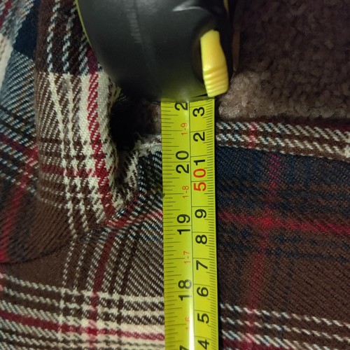 SEARS Camicia Vintage Plaid Flanella Rosso Marrone Manica Lunga Bottoni Uomo Tg M - Foto 7 di 11