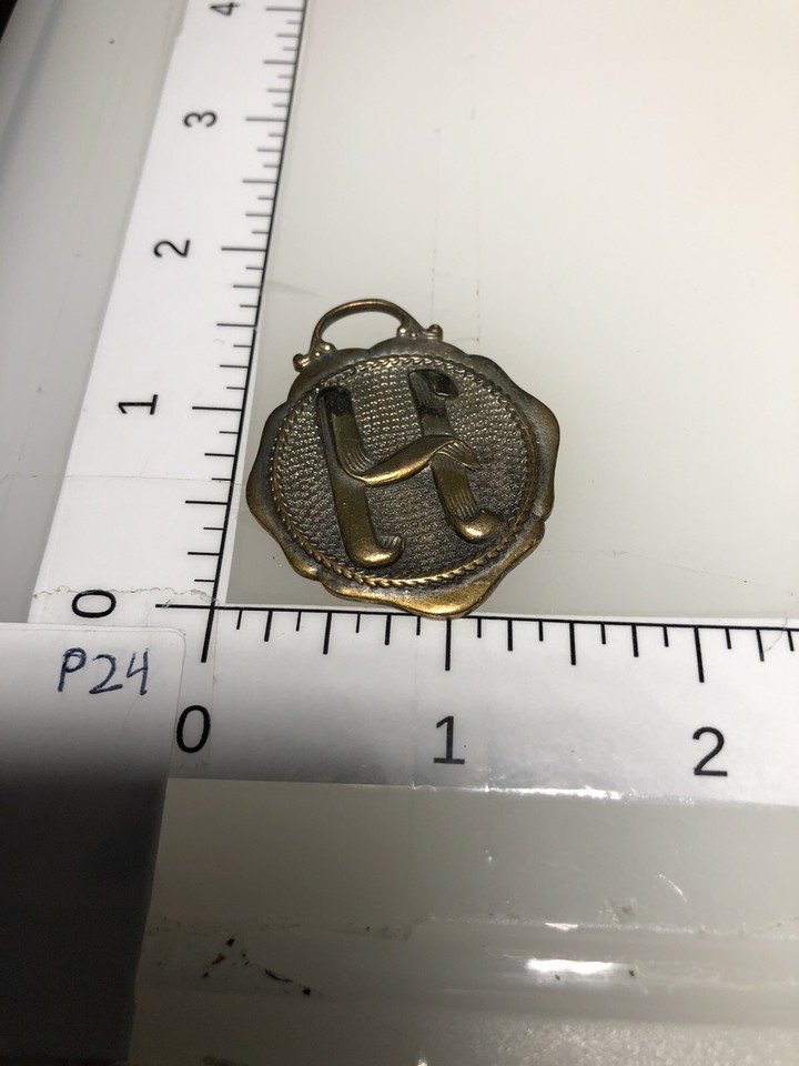 Vintage Letter H Watch Fob First Last Name Henry Hank Harry Harold