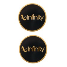 Infinity Speaker Grill Logo Badge Emblem Round Pair Gold Aluminum 51mm 2" 