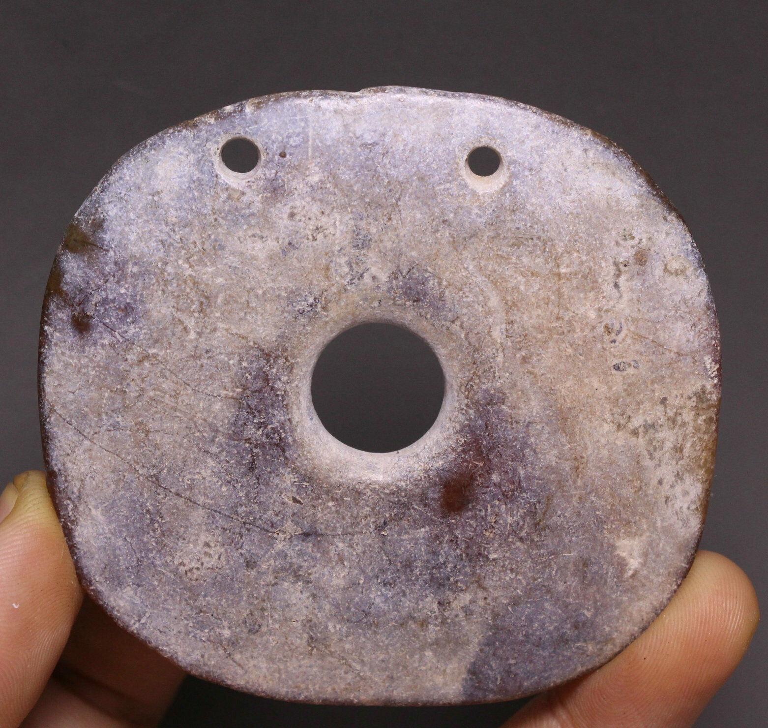 7CM China Hongshan Culture Old Jade Carve Fengshui Pattern Yu Bi Yu bi Pendant