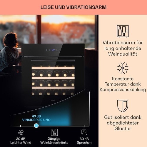 Weinkühlschrank Built-In Uno Einbau Weinlagerschrank 30 Flaschen 77 L Edelstahl - Bild 4 von 10