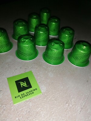 10 leere ALU Kaffee Kapseln Nespresso RIO DE JANEIRO ESPRESSO grün Ton m. Muster