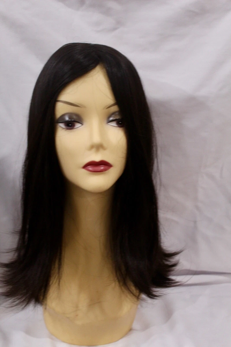 AHUVA WIGS 100 EUROPEAN HUMAN HAIR WIG BLACK 18 INCHES LONG BOB