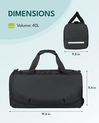 Gym Bag for Men and Women,Travel Duffel Bag with Shoes