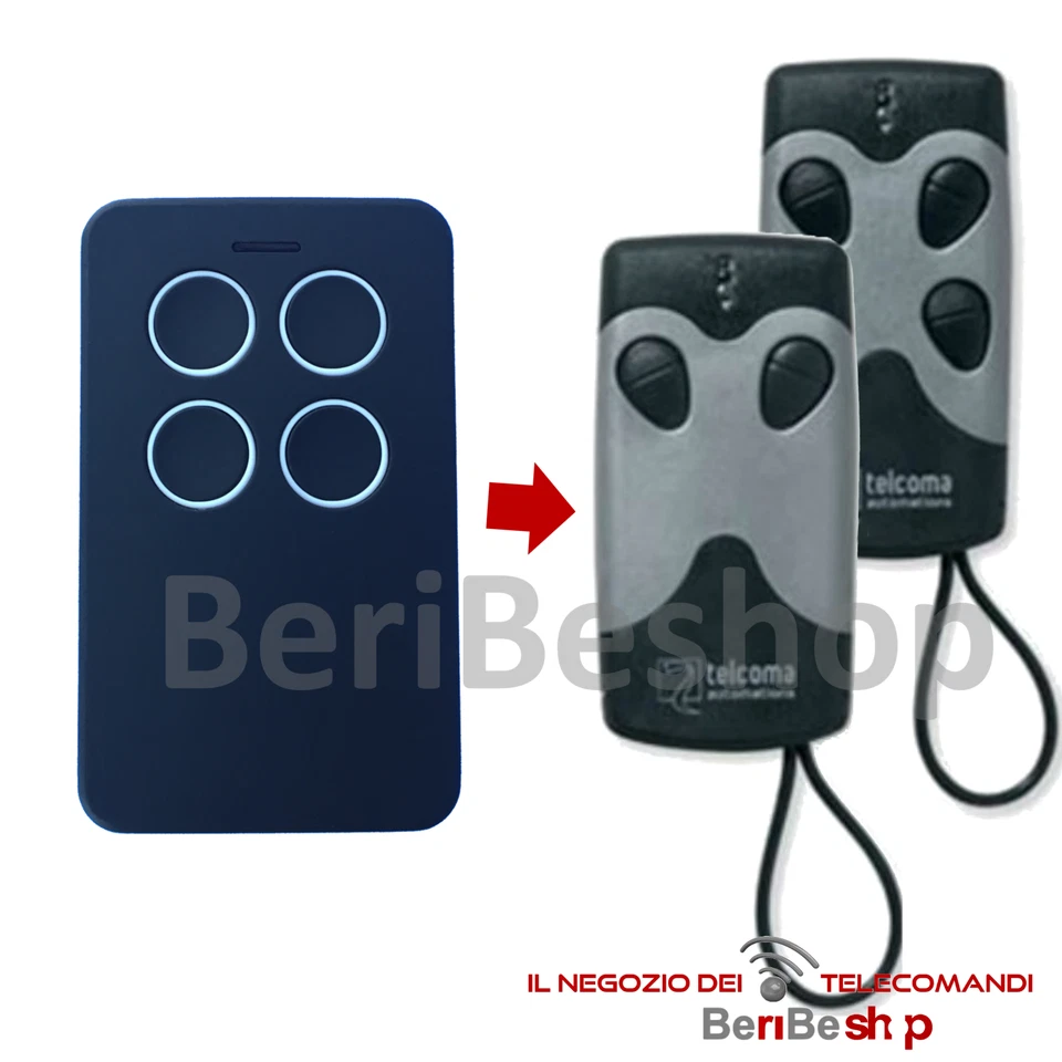 BERIBESHOP TELECOMANDO COMPATIBILE CON TELCOMA TANGO2 TANGO4 SLIM 433 MHZ ROLLING CANCELLO