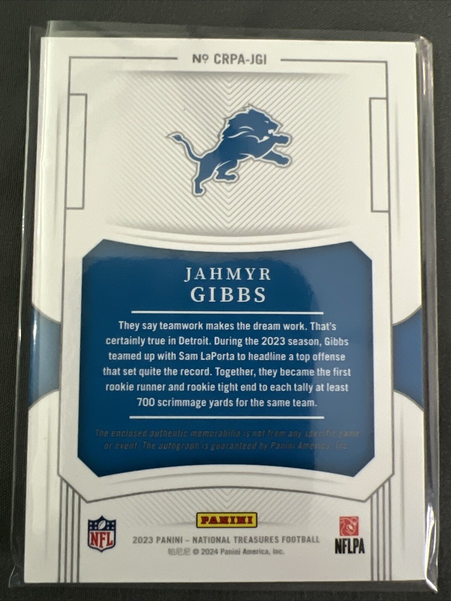 2023 National Treasures Jahmyr Gibbs RPA 3/25 Detroit Lions Rookie