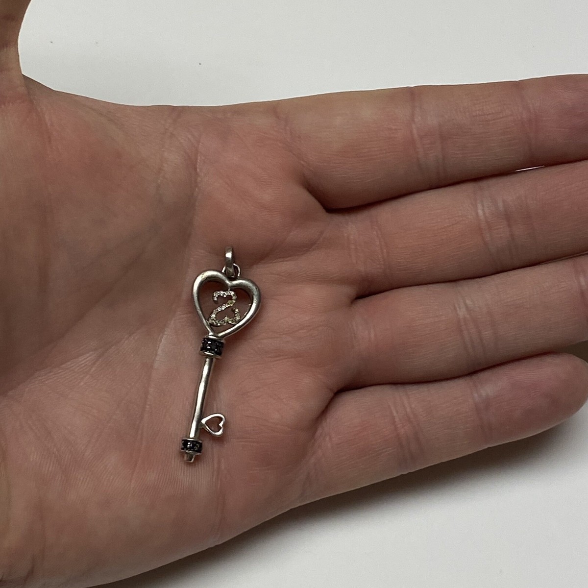 Jane Seymour Open Hearts Key Pendant Necklace Sterling