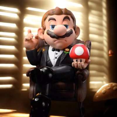 New Super Mario Game as Vito Corleone in Godfather Figurine 1/12