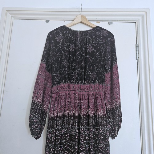 VANESSA BRUNO Melissandre Silk Bell Sleeve Maxi Boho Dress Size 38 UK 10 - Picture 7 of 11