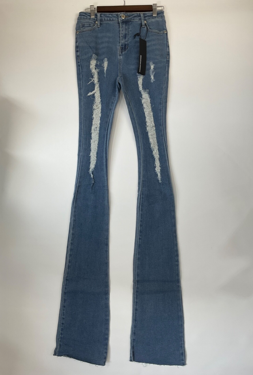 Piggie様 Rockstar Flared Denim Size XXL Rockstar Original Yours Truly Med.Wash Distressed Super Stacked