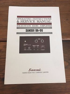 Sansui BA-90 Operating & Service Manual & Schematics - Factory Original - RARE!