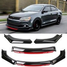 For Vw Jetta Mk6 Mk7 Front Bumper Lip Splitter Chin Spoiler Glossy Black Red For Vw Jetta Mk6 Mk7 Front Bumper Lip Splitter Chin Spoiler Glossy Black Red