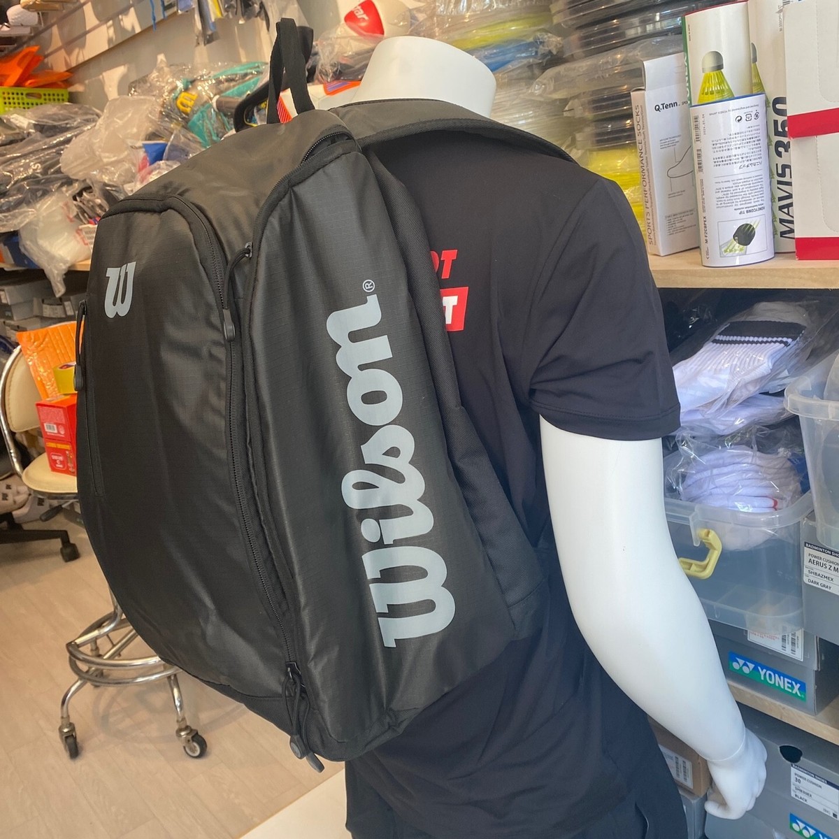 Wilson Tour Backpack Tennis Racket Badminton Squash Bag BKGY [DP