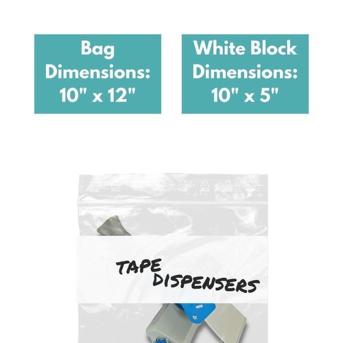 Clear Plastic Reclosable Storage Bags with White Block Choose: Mil, Size & Pack - Picture 14 of 19