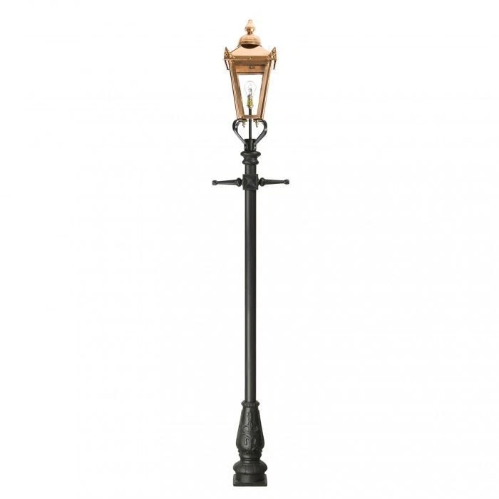 2.3m Copper Traditional Victorian Cast Iron Garden Lamp Post Set Street Lighting - Image 4 of 4