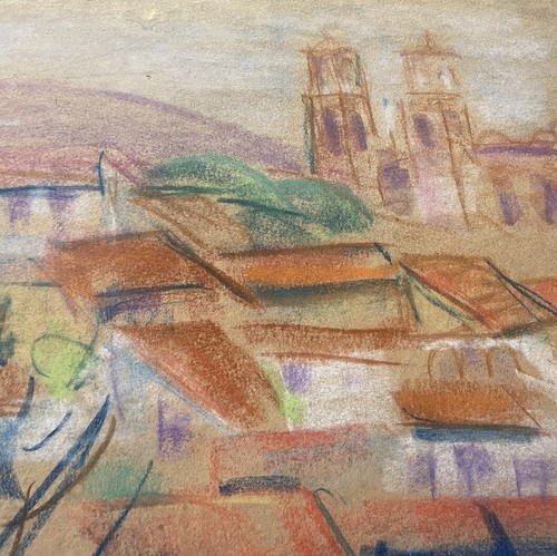 Ferdinand Schirren Belgium Pastel Landscape Cityscape Signed Pastel Chalk - Picture 5 of 12