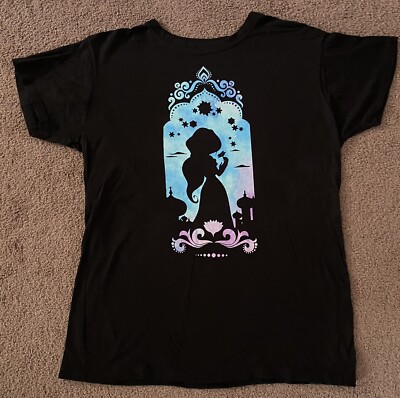 Women Juniors Plus Disney Aladdin Jasmine Silhouette Black T-shirt 3X XL Waterco