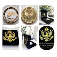 U S AIR FORCE F-22 RAPTOR Challenge Coin With Special Velvet Case