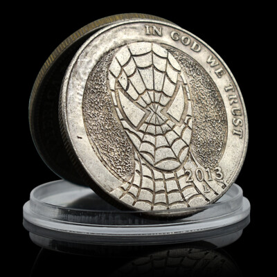 ちびコインスパイダーマン1オンス純銀 2013 Spider-Man Hobo Nickel Coin Marvel Superhero In God We