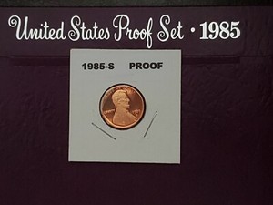 1985 S  LINCOLN CENT PENNY PROOF BU GEM -- STRAIGHT FROM MY PROOF SETS IN 2X2