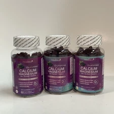 (3Pack) Calcium Magnesium Zinc D3 Gummies Sea Moss Elder Berry Exp 9/26 60ct