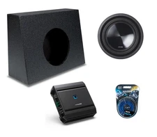 Alpine SWT-10S4 Sub + S2-A60M Amp + Rhino-Coated Universal Single 10" Sub Box