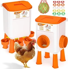 Chicken Feeder and Waterer Set, 2.1 Gallon/17.6 Pounds, Automatic Chick Feede...
